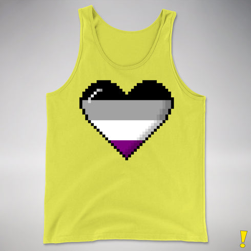 Asexual Pride 8-Bit Pixel Heart Premium Tank Top - Neon Yellow